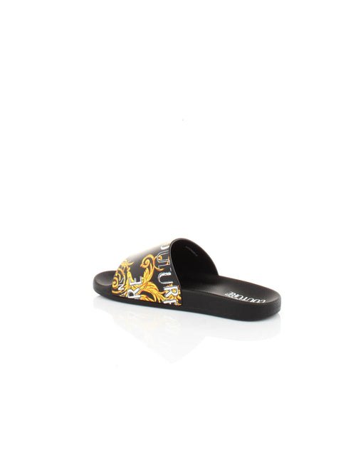 CIABATTA NERO/ORO CON FANTASIA BAROCCA VERSACE JEANS COUTURE