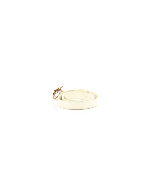 CINTURA AVORIO SOTTILE CON LOGO LOVE BIRDS PINKO