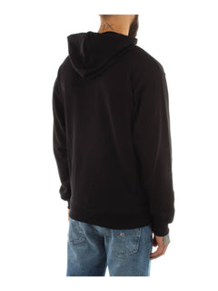 FELPA NERO CON MAXI LOGO CUCITO E CAPPUCCIO MOSCHINO UNDERWEAR
