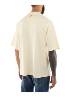 T-SHIRT ECRU MEDIUM GREY CON STYAMPA MARCELO BURLON COUNTY OF MILAN