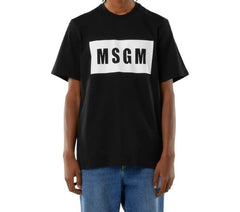 T-SHIRT NERO CON STAMPA MSGM