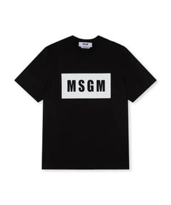 T-SHIRT NERO CON STAMPA MSGM
