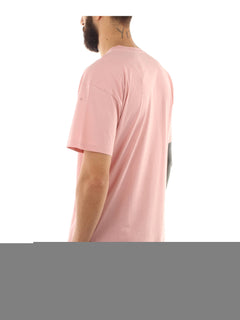 T-SHIRT ROSA CON LOGO CUCIKTO MOSCHINO COUTURE