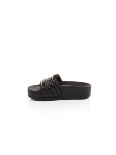 CIABATTA NERO CON LOGO CUCITO KARL LAGERFELD