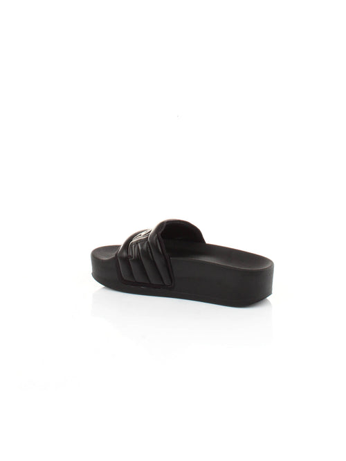 CIABATTA NERO CON LOGO CUCITO KARL LAGERFELD