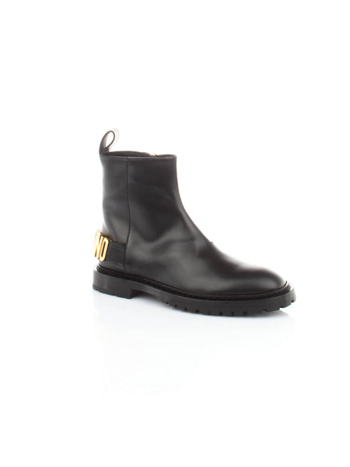 STIVALETTO NERO IN PELLE MOSCHINO COUTURE