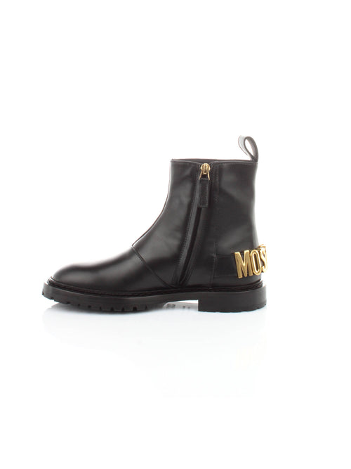 STIVALETTO NERO IN PELLE MOSCHINO COUTURE