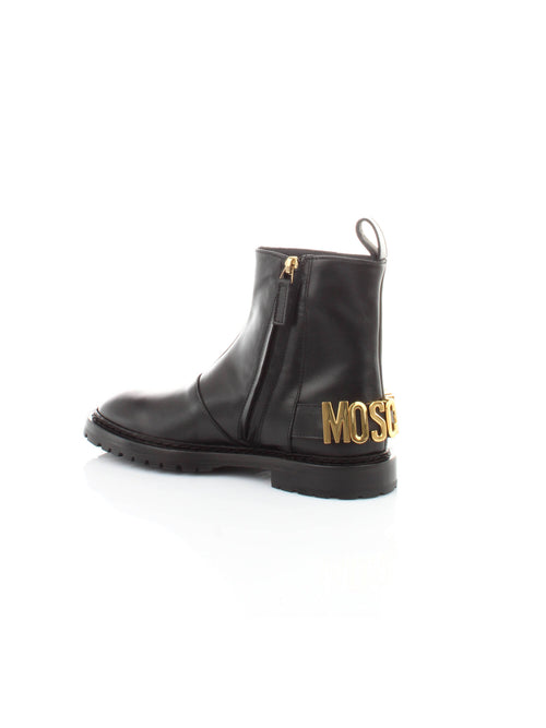 STIVALETTO NERO IN PELLE MOSCHINO COUTURE