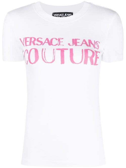 T-SHIRT CON LOGO IN RILIEVO VERSACE JEANS COUTURE