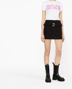 T-SHIRT CON LOGO IN RILIEVO VERSACE JEANS COUTURE