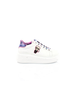 SCARPA BIANCO CON LOGO RICAMATO KARL LAGERFELD