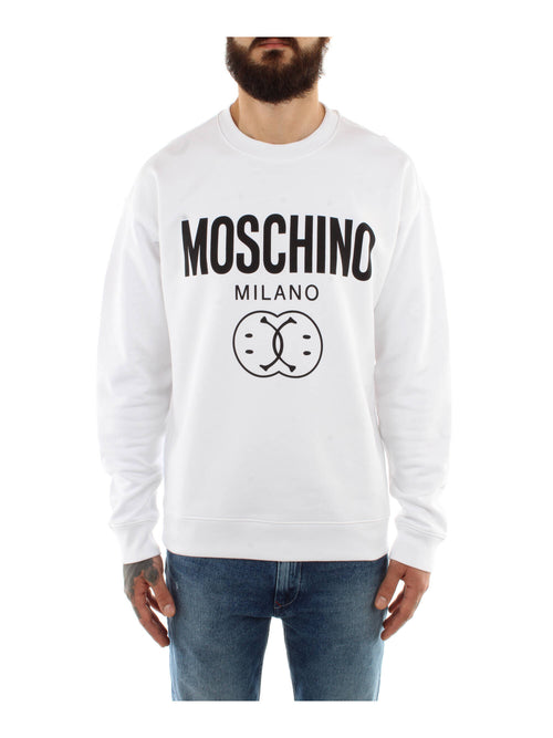 FELPA BIANCO CON LOGO MOSCHINO COUTURE