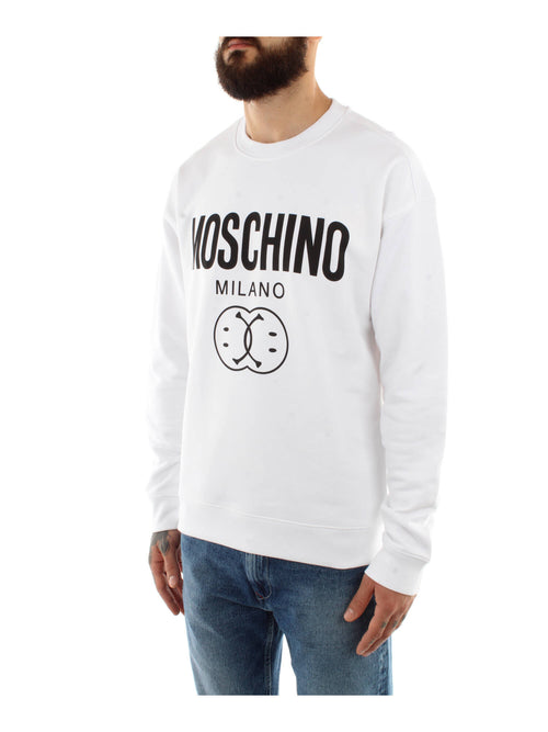 FELPA BIANCO CON LOGO MOSCHINO COUTURE