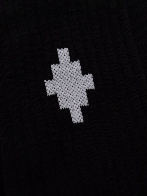 CALZE NERO CON LOGO MARCELO BURLON COUNTY OF MILAN