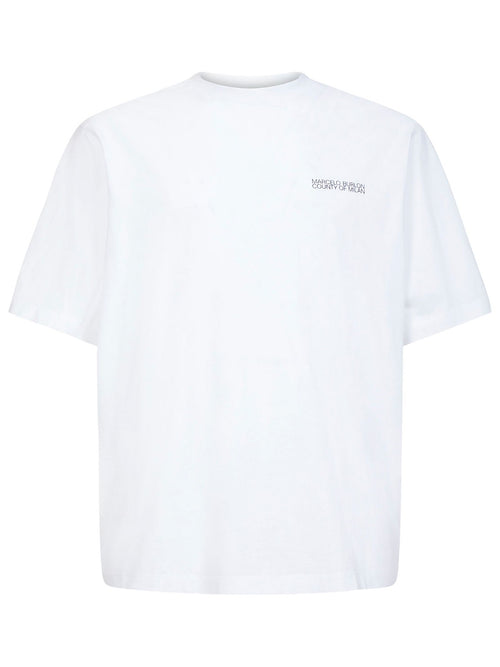 T-SHIRT BIANCO CON LOGO SCRITTO MARCELO BURLON COUNTY OF MILAN