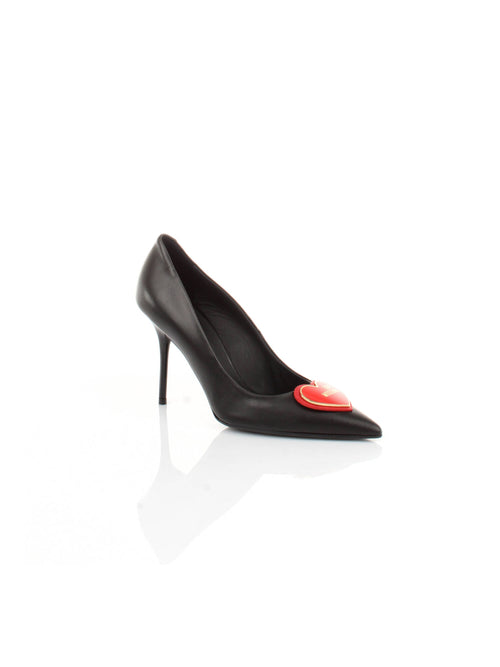 SCARPA NERO CON CUORE LOGATO LOVE MOSCHINO