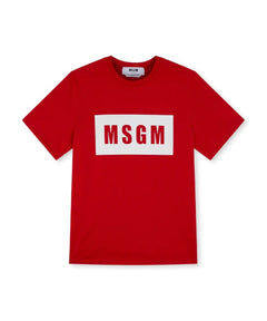 T-SHIRT ROSSO CON STAMPA MSGM