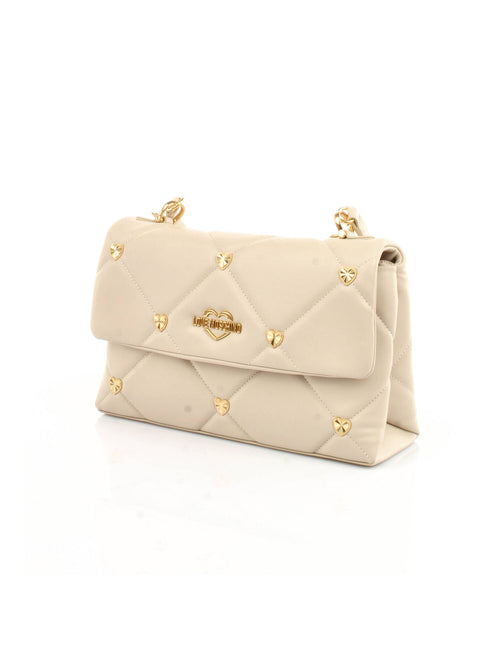 BORSA AVORIO A MANO CON CUORI  E TRACOLLA LOVE MOSCHINO