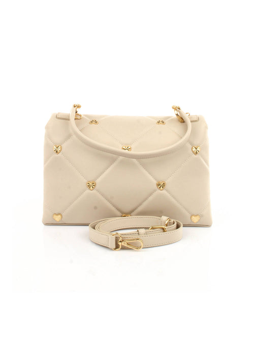 BORSA AVORIO A MANO CON CUORI  E TRACOLLA LOVE MOSCHINO