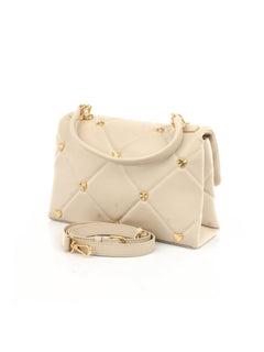 BORSA AVORIO A MANO CON CUORI  E TRACOLLA LOVE MOSCHINO