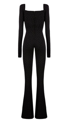 TUTA NERA ADERENTE CON STRASS ANIYE BY