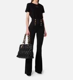 T-SHIRT NERO CON LOGO IN PICCOLO ELISABETTA FRANCHI