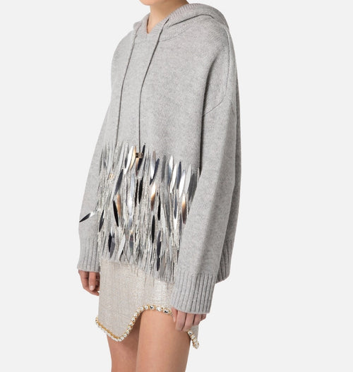 FELPA GRIGIO CON APPLICAZIONI ELISABETTA FRANCHI