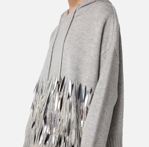 FELPA GRIGIO CON APPLICAZIONI ELISABETTA FRANCHI