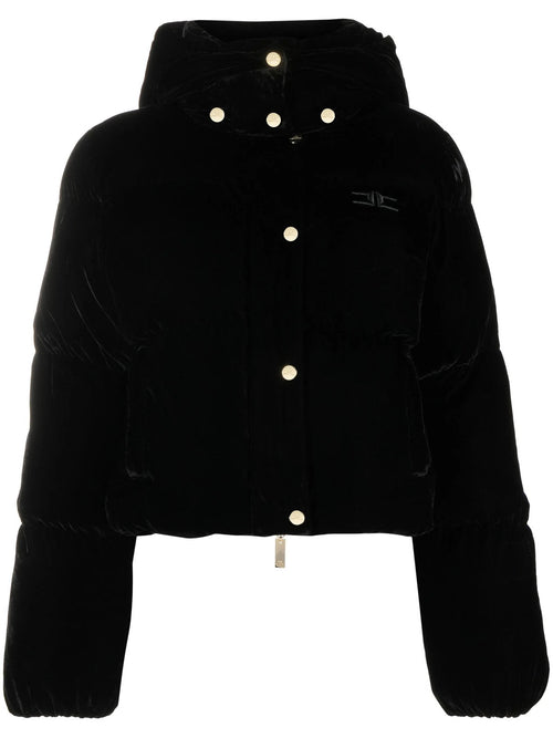PIUMINO NERO IN VELLUTTO CROP ELISABETTA FRANCHI