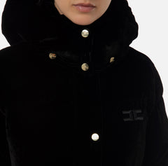 PIUMINO NERO IN VELLUTTO CROP ELISABETTA FRANCHI