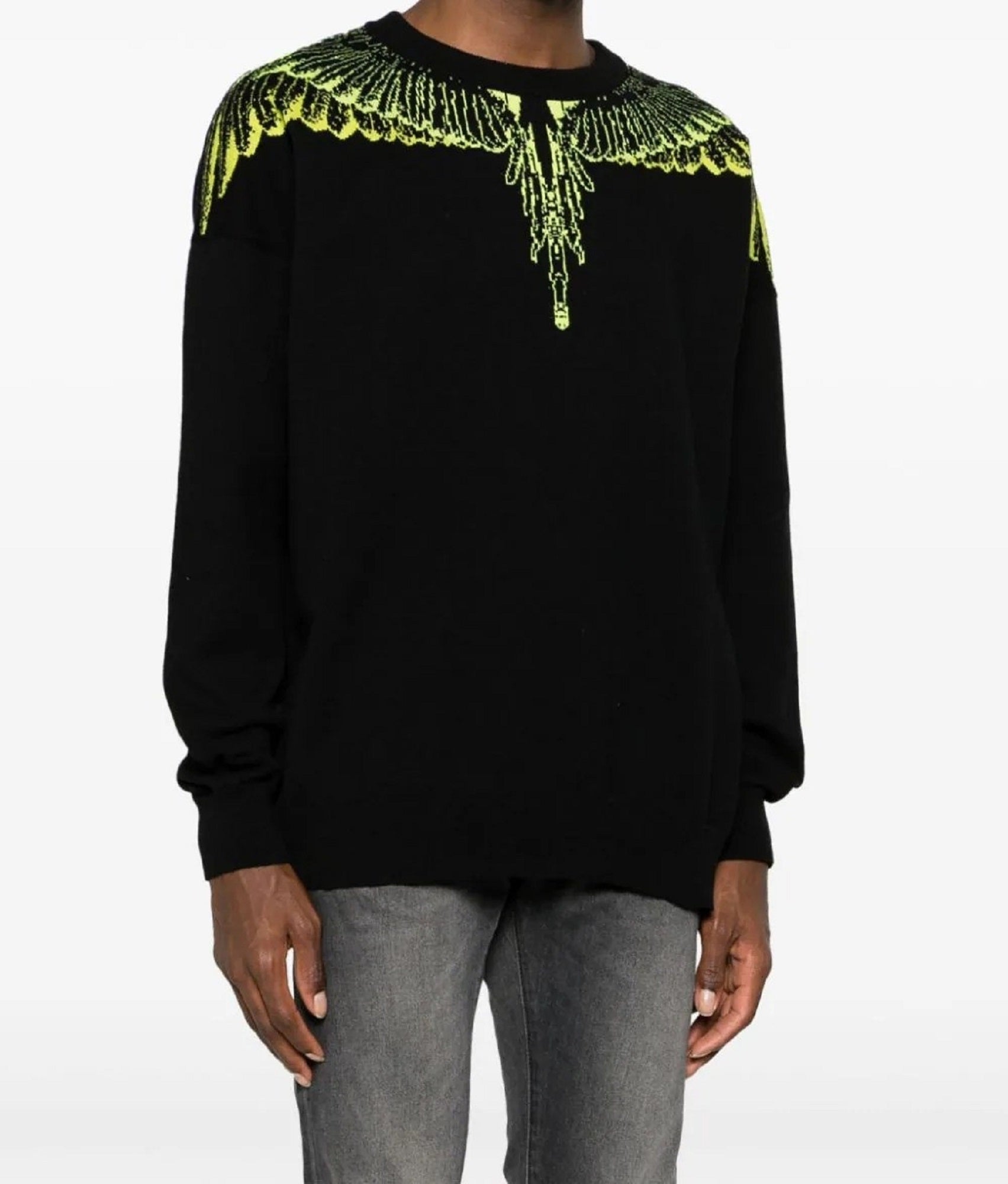 FELPA NERO CON STAMPA ALI MARCELO BURLON COUNTY OF MILAN Blackout Fashion Taranto