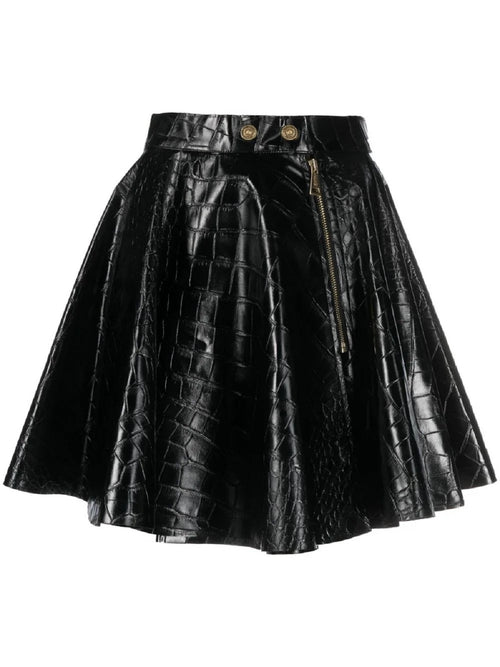 GONNA NERO SVASATA FANTASIA COCCODRILLO VERSACE JEANS COUTURE