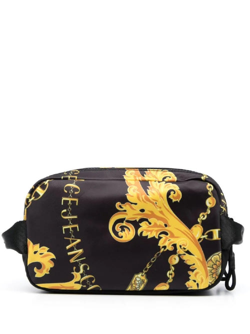 BORSELLO NERO CON STAMPA BAROCCA VERSACE JEANS COUTURE